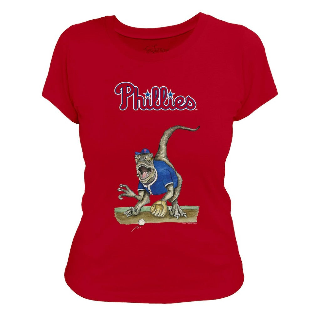 Philadelphia Phillies Tiny Turnip Women's Velociraptor T-Shirt - Red
