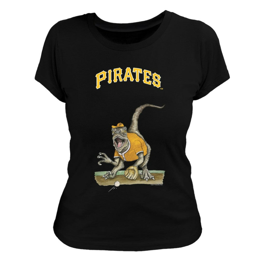 Pittsburgh Pirates Tiny Turnip Women's Velociraptor T-Shirt - Black