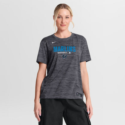 Miami Marlins Women's Authentic Collection Velocity Dri-FIT T-Shirt - Black | Nike