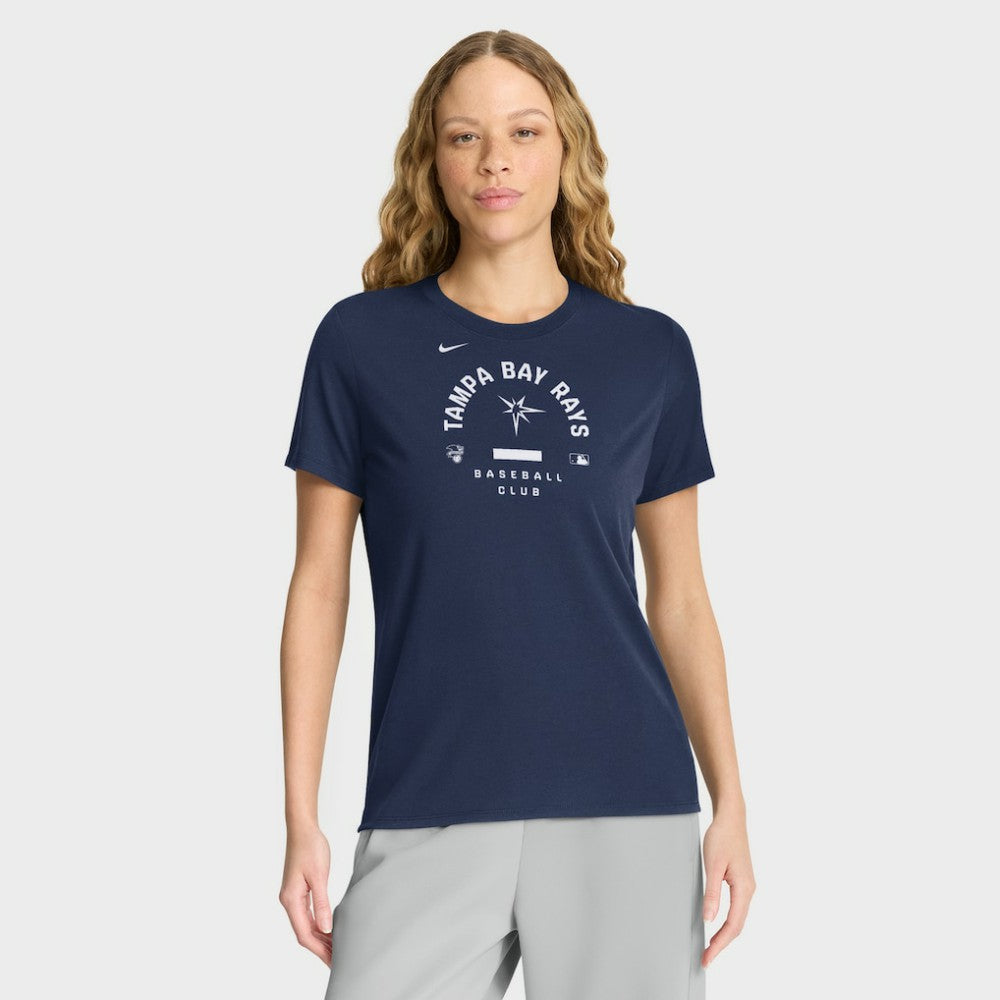 Tampa Bay Rays Women's Authentic Collection Early Work Tri-Blend Dri-FIT T-Shirt - Navy | Nike