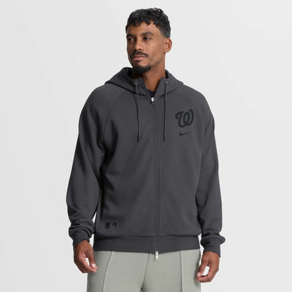 Washington Nationals Authentic Collection Player Raglan Dri-FIT Full-Zip Hoodie - Anthracite | Nike