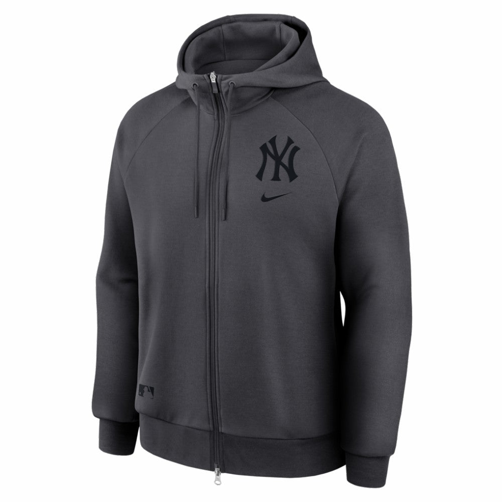 New York Yankees Authentic Collection Player Raglan Dri-FIT Full-Zip Hoodie - Anthracite | Nike
