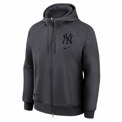 New York Yankees Authentic Collection Player Raglan Dri-FIT Full-Zip Hoodie - Anthracite | Nike