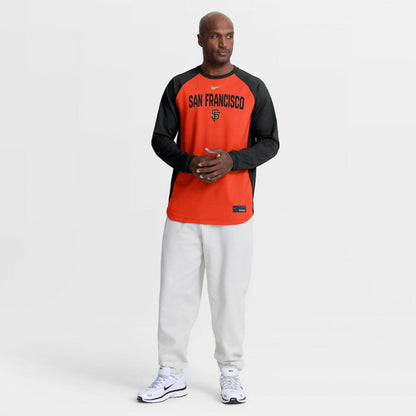 San Francisco Giants Authentic Collection Raglan Dri-FIT Sweatshirt - Orange | Nike