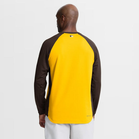 San Diego Padres Authentic Collection Raglan Dri-FIT Sweatshirt - Gold | Nike
