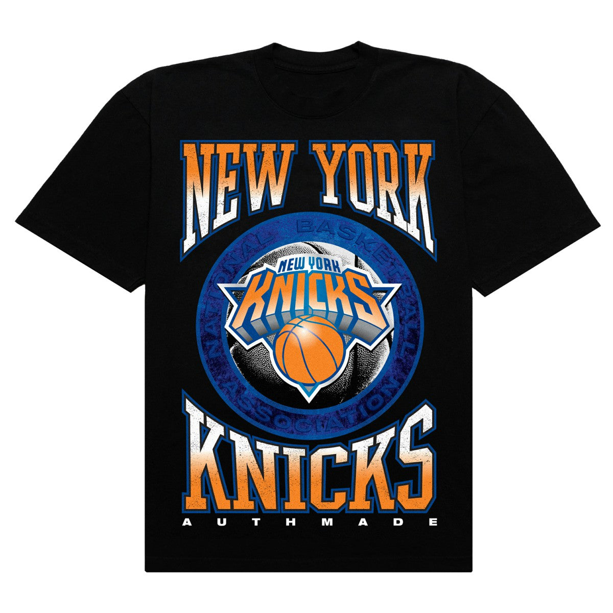 New York Knicks Authmade Vintage Metal Premium Heavyweight T-Shirt - Black discount