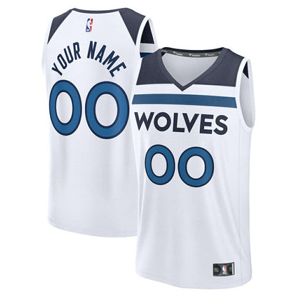 Minnesota Timberwolves Fastbreak Custom Jersey - Association Edition - White | Fanatics for sale