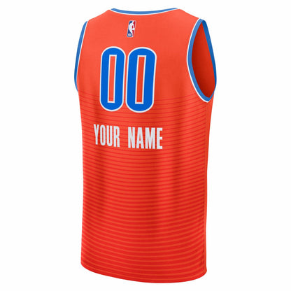 Oklahoma City Thunder Youth Fast Break Custom Jersey - Statement Edition - Orange | Fanatics outlet