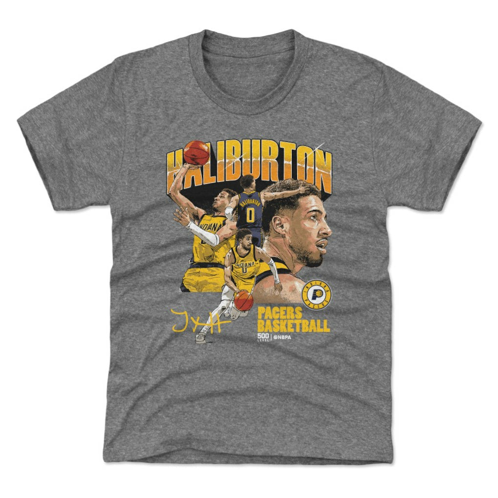 Tyrese Haliburton Indiana Pacers 500 Level Youth Collage T-Shirt - Gray discount