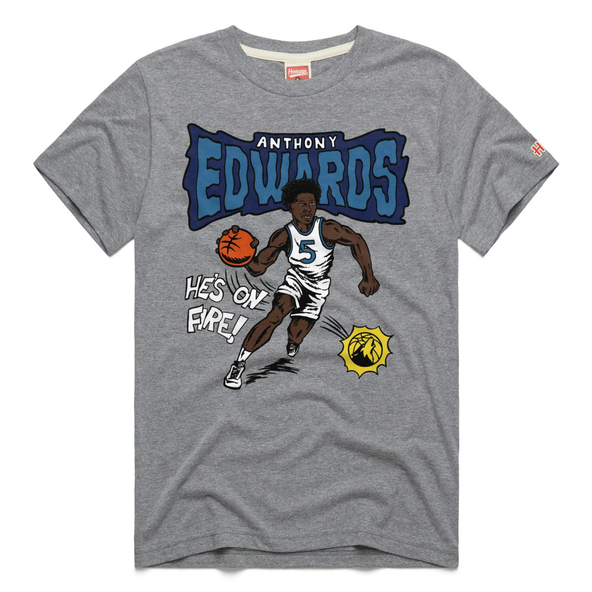 Anthony Edwards Minnesota Timberwolves Homage Unisex Comic Book Tri-Blend T-Shirt - Gray shop
