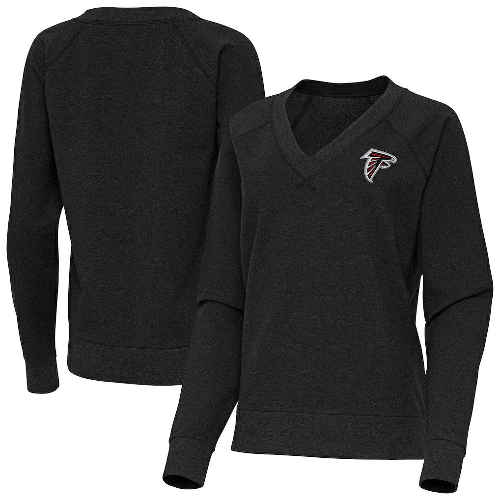 Atlanta Falcons Antigua Women's Varsity Tri-Blend V-Neck Long Sleeve T-Shirt - Heather Black discount