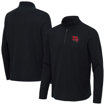 Tampa Bay Buccaneers Antigua Sync Tri-Blend Quarter-Zip Pullover - Heather Black outlet