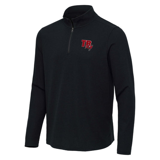 Tampa Bay Buccaneers Antigua Sync Tri-Blend Quarter-Zip Pullover - Heather Black outlet