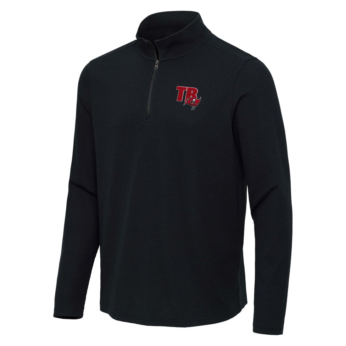 Tampa Bay Buccaneers Antigua Sync Tri-Blend Quarter-Zip Pullover - Heather Black outlet