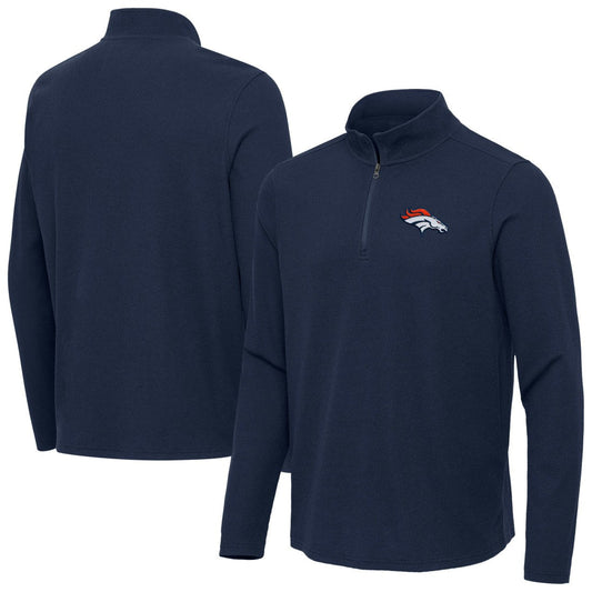 Denver Broncos Antigua Sync Tri-Blend Quarter-Zip Pullover - Heather Navy sale