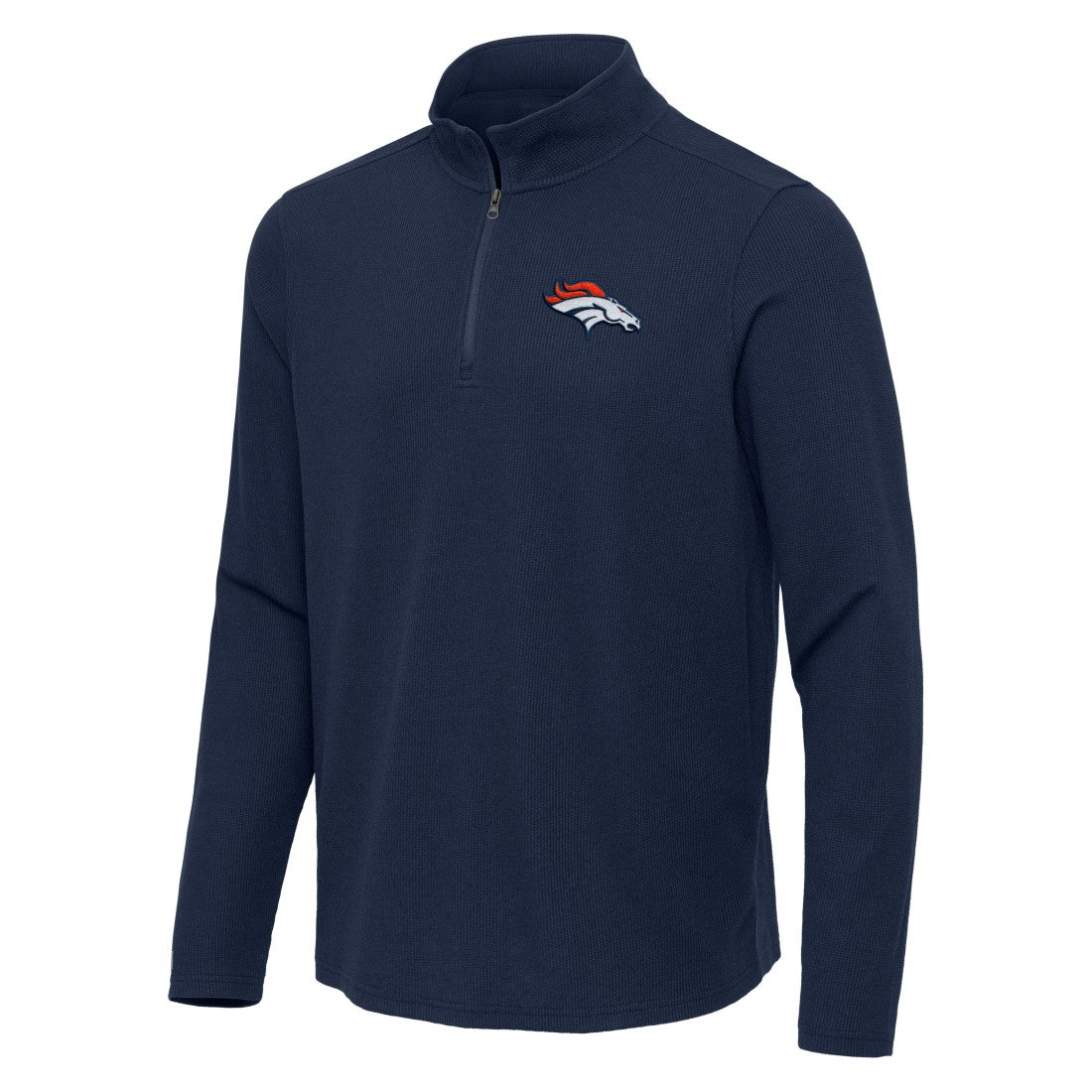 Denver Broncos Antigua Sync Tri-Blend Quarter-Zip Pullover - Heather Navy sale