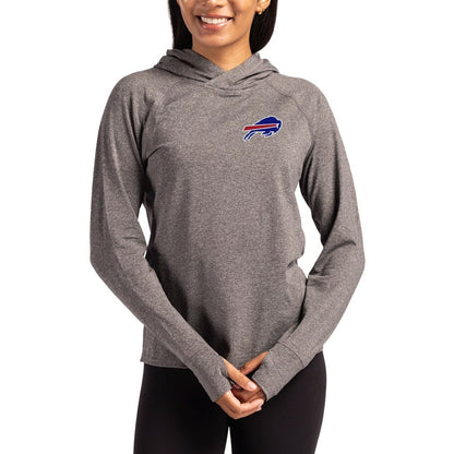 Buffalo Bills Cutter & Buck Women's Primary Logo Adapt Knit Recycled Raglan Pullover Hoodie - Heather Charcoal sale
