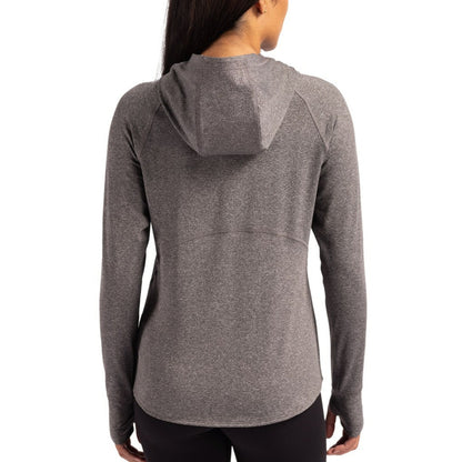 Buffalo Bills Cutter & Buck Women's Throwback Logo Adapt Knit Recycled Raglan Pullover Hoodie - Heather Charcoal on sale