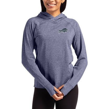 Buffalo Bills Cutter & Buck Women's Tonal Logo Adapt Knit Recycled Raglan Pullover Hoodie - Heather Navy online