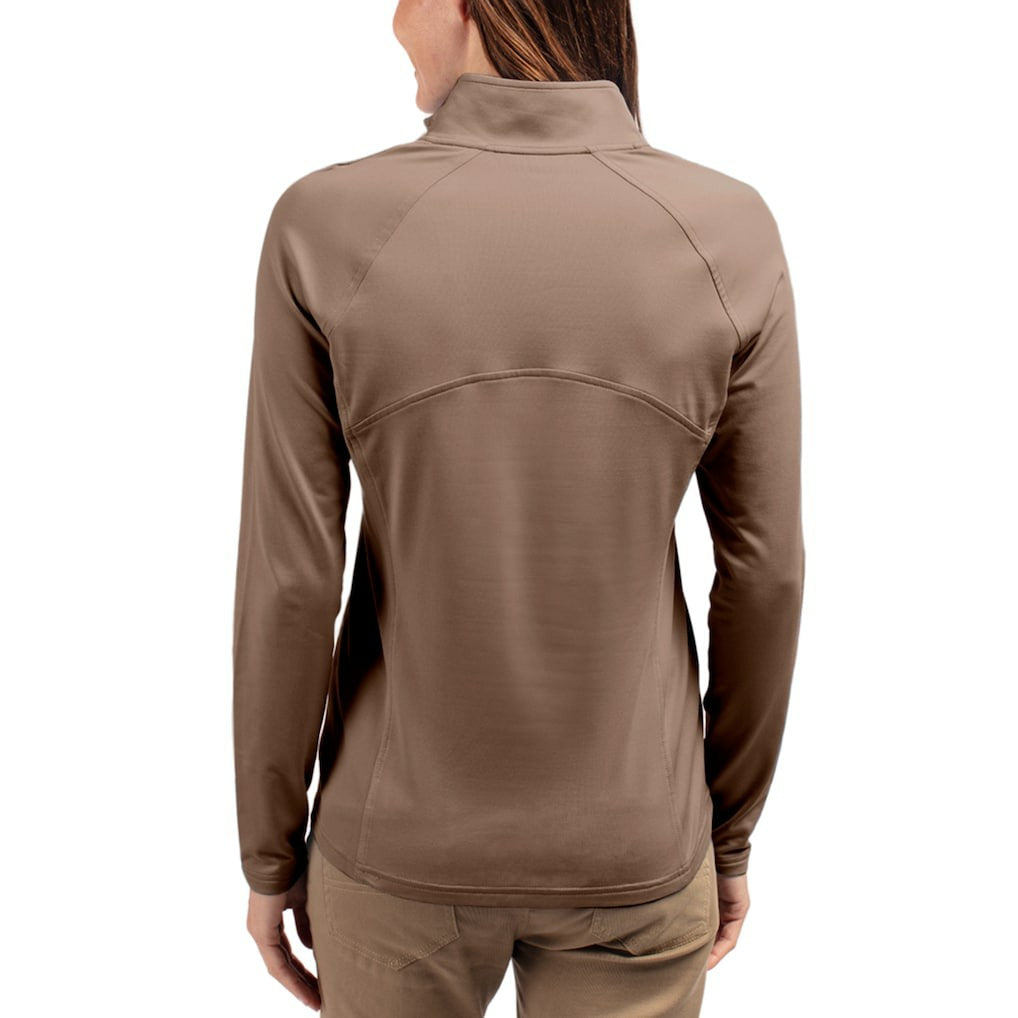 San Francisco 49ers Cutter & Buck Women's Tonal Adapt Eco Knit Stretch Recycled Raglan Half-Zip Pullover - Brown online