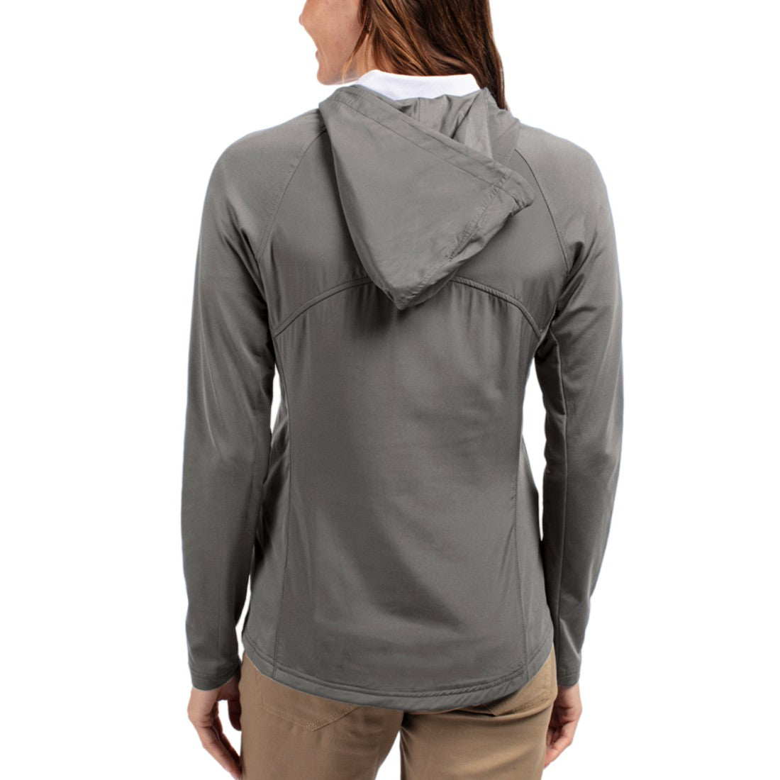 Tampa Bay Buccaneers Cutter & Buck Women's Adapt Eco Knit Hybrid Recycled Raglan Full-Zip Hoodie Jacket - Gray outlet