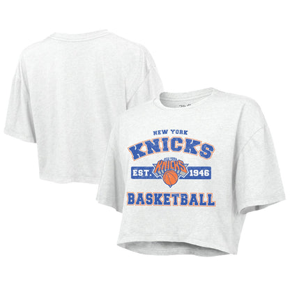 New York Knicks Majestic Threads Women's Boxy Crop Top - White sale