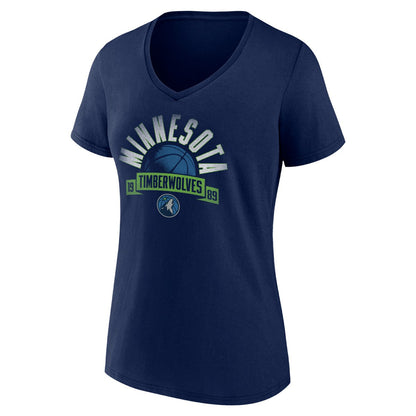 Minnesota Timberwolves Women's '90s Graphic V-Neck T-Shirt - Navy discount