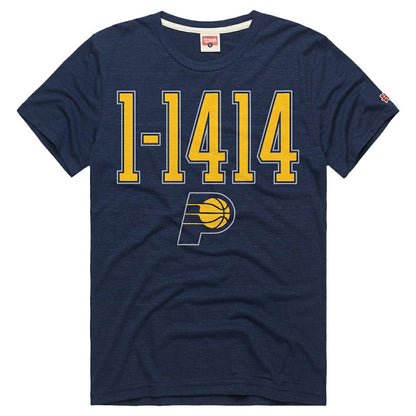 Indiana Pacers Homage Unisex The "1-1414" Comeback Record Tri-Blend T-Shirt - Navy outlet