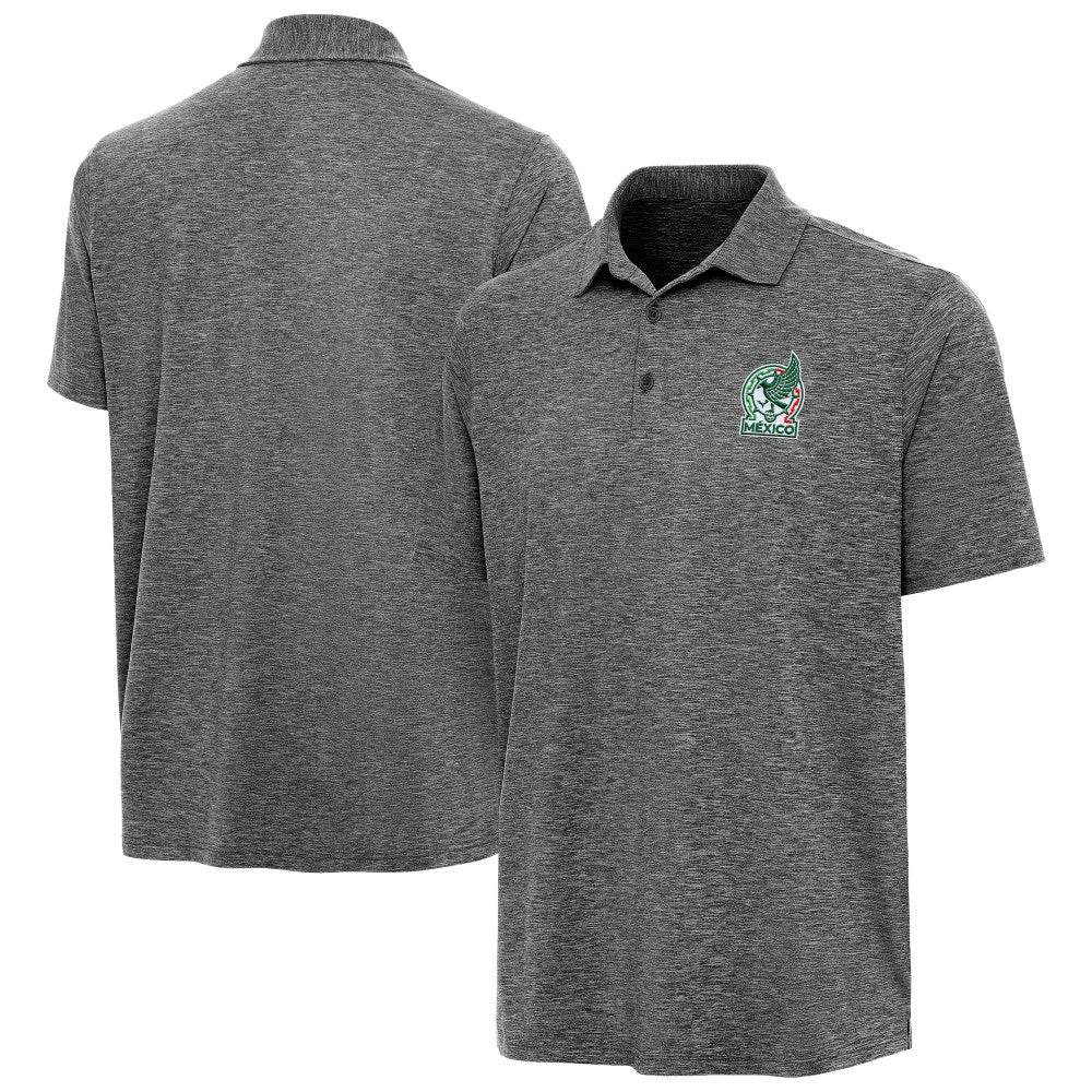 Mexico National Team Antigua Triple Shot Polo - Heather Black for sale