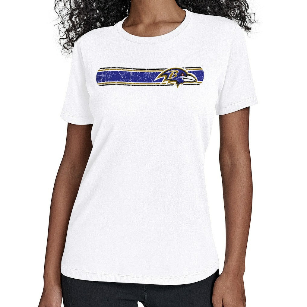 Baltimore Ravens Starter Women's Team Stripe T-Shirt - White discount