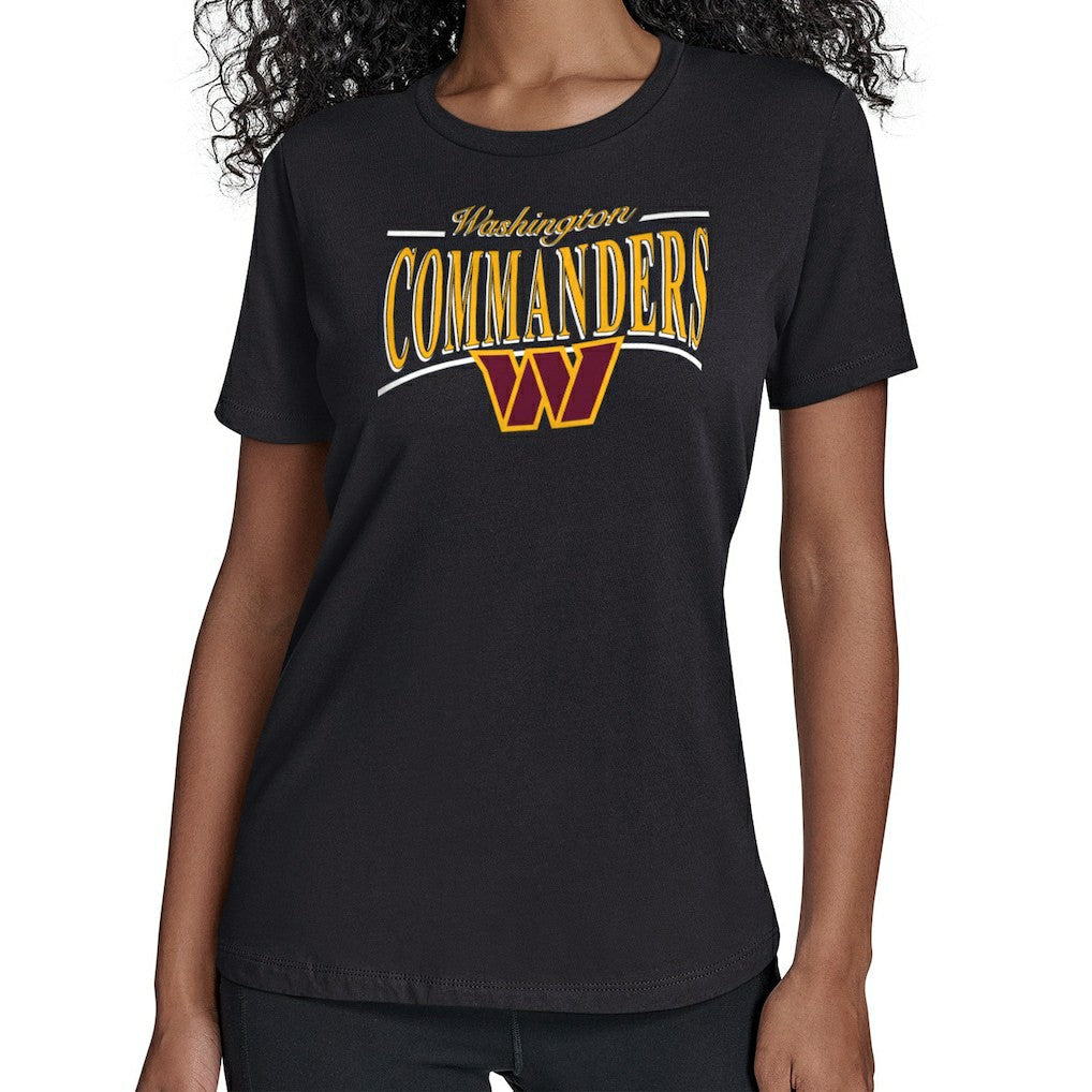 Washington Commanders Starter Women's Arch Stripe T-Shirt - Black sale