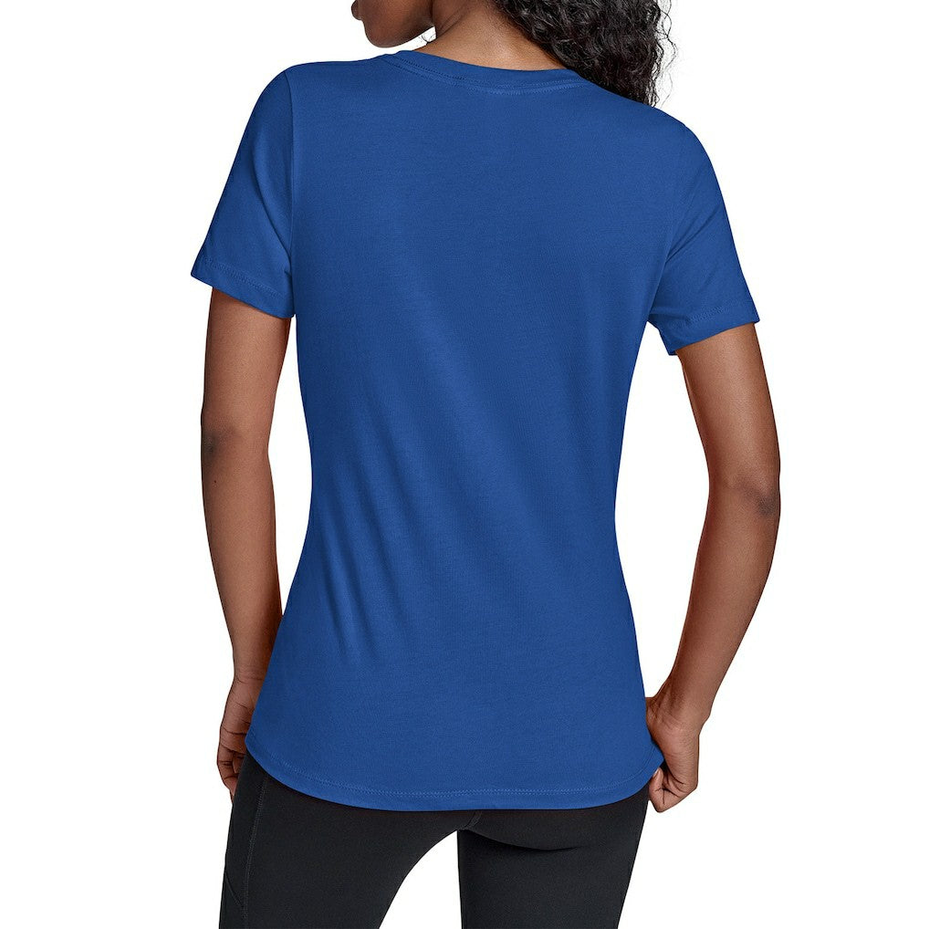 New England Patriots Starter Women's Throwback Groovy Script V-Neck T-Shirt - Royal discount