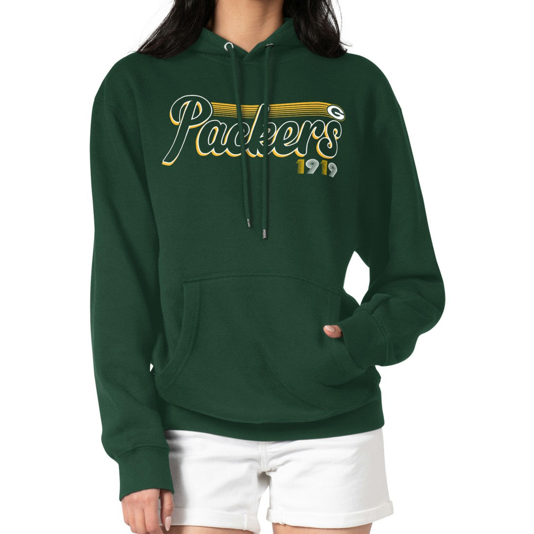 Green Bay Packers Starter Women's Groovy Script Pullover Hoodie - Green sale