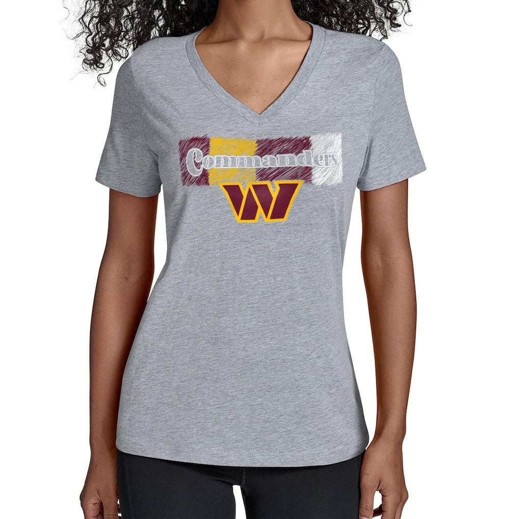Washington Commanders Starter Women's Color Shading V-Neck T-Shirt - Gray for sale