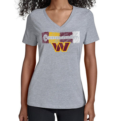 Washington Commanders Starter Women's Color Shading V-Neck T-Shirt - Gray for sale