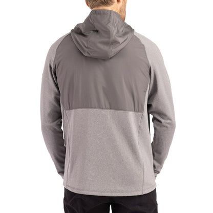 San Francisco 49ers Cutter & Buck Peshastin Eco Fleece Recycled Raglan Full-Zip Tri-Blend Hybrid Jacket - Heather Gray for sale