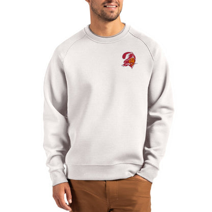 Tampa Bay Buccaneers Cutter & Buck Throwback Roam Recycled Raglan Pullover Sweatshirt - Gray on sale