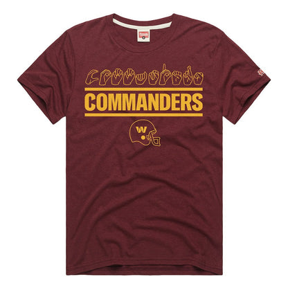 Washington Commanders Homage Unisex NFL ASL Collection by Love Sign Tri-Blend T-Shirt - Burgundy online