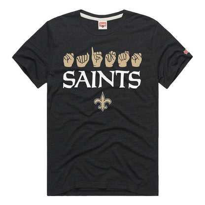 New Orleans Saints Homage Unisex NFL ASL Collection by Love Sign Tri-Blend T-Shirt - Black sale