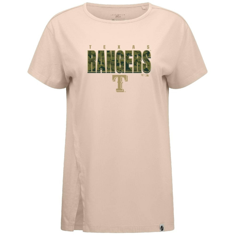 Texas Rangers Levelwear Women's Influx Protect W T-Shirt - Khaki