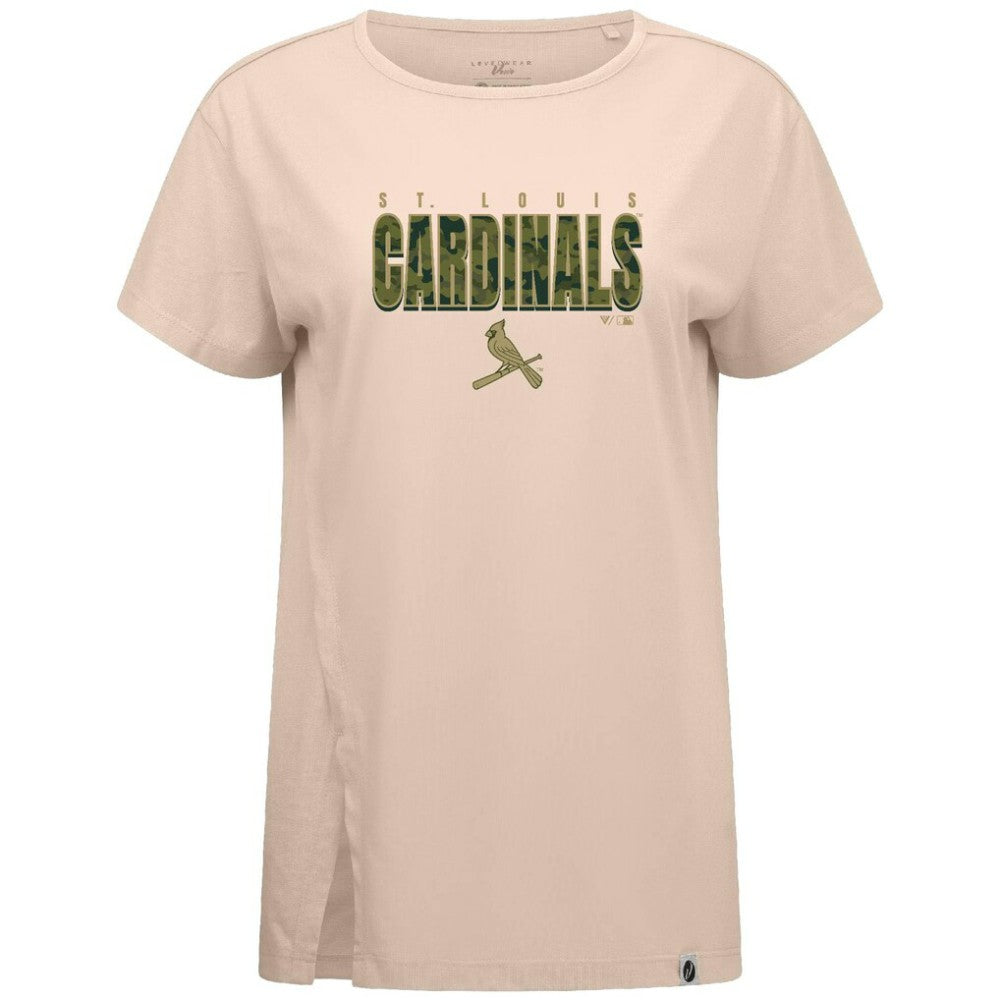 St. Louis Cardinals Levelwear Women's Influx Protect W T-Shirt - Khaki