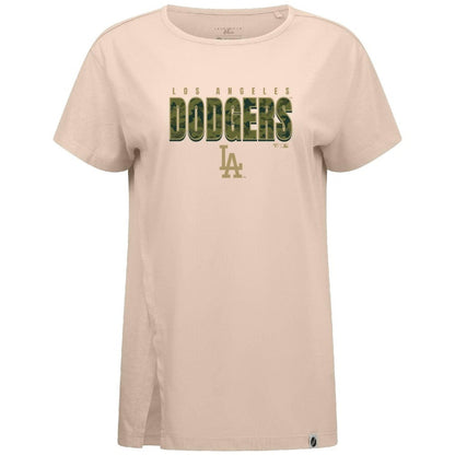 Los Angeles Dodgers Levelwear Women's Influx Protect W T-Shirt - Khaki