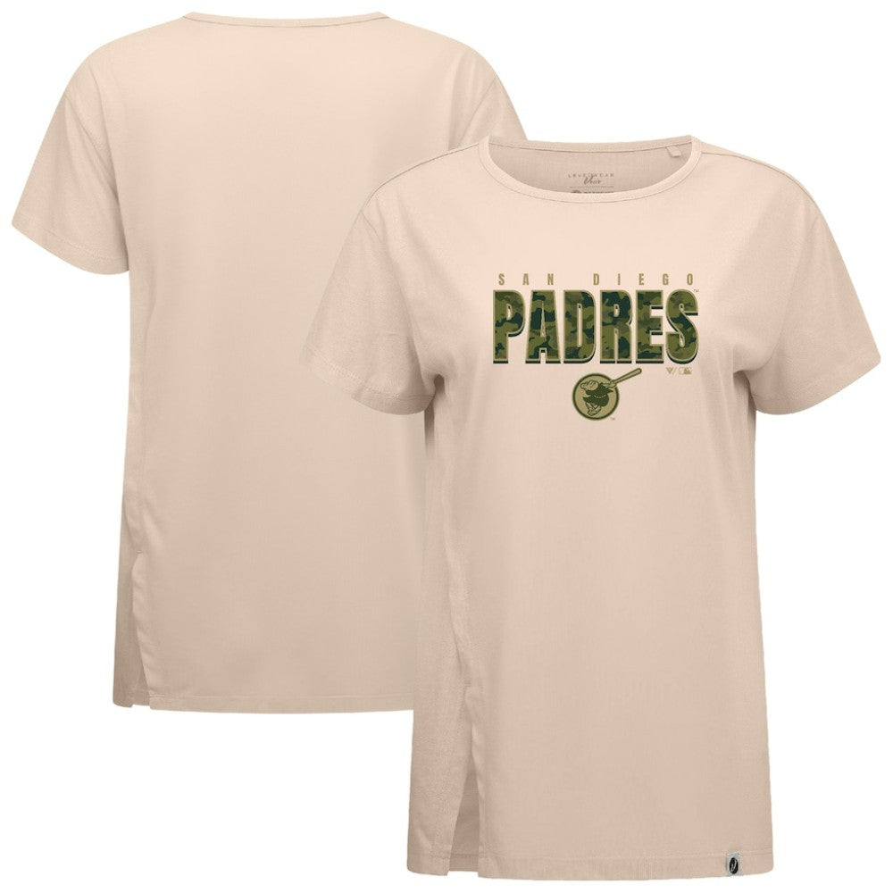 San Diego Padres Levelwear Women's Influx Protect W T-Shirt - Khaki