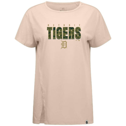 Detroit Tigers Levelwear Women's Influx Protect W T-Shirt - Khaki