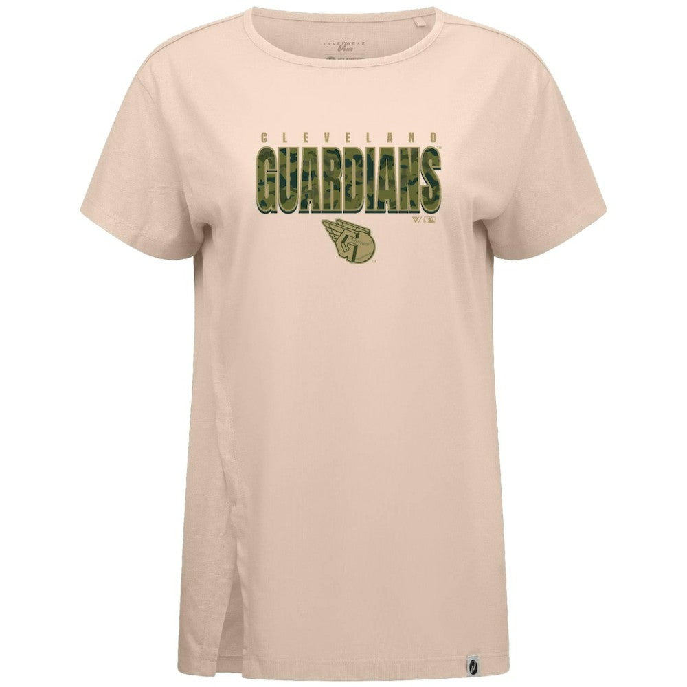 Cleveland Guardians Levelwear Women's Influx Protect W T-Shirt - Khaki