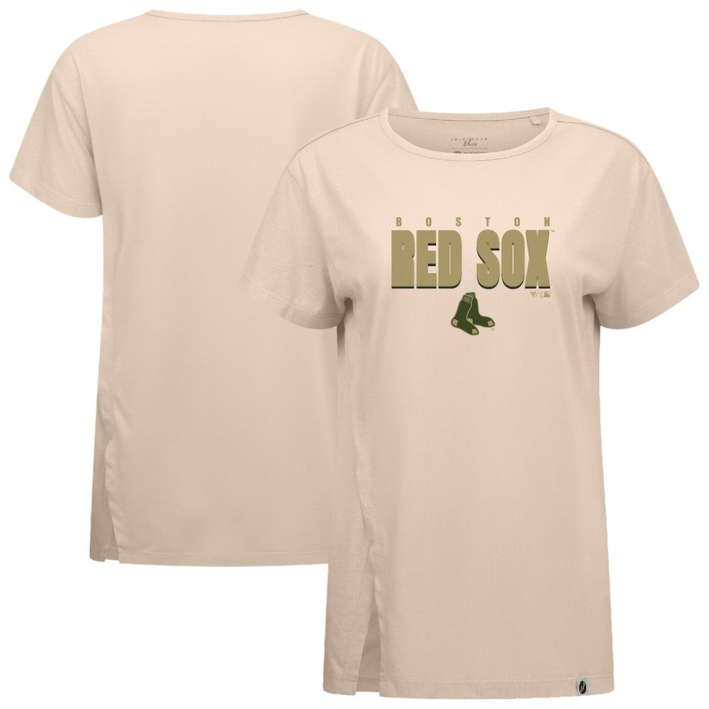 Boston Red Sox Levelwear Women's Influx Protect W T-Shirt - Khaki