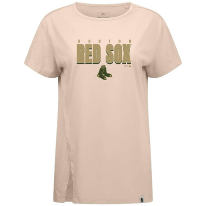 Boston Red Sox Levelwear Women's Influx Protect W T-Shirt - Khaki