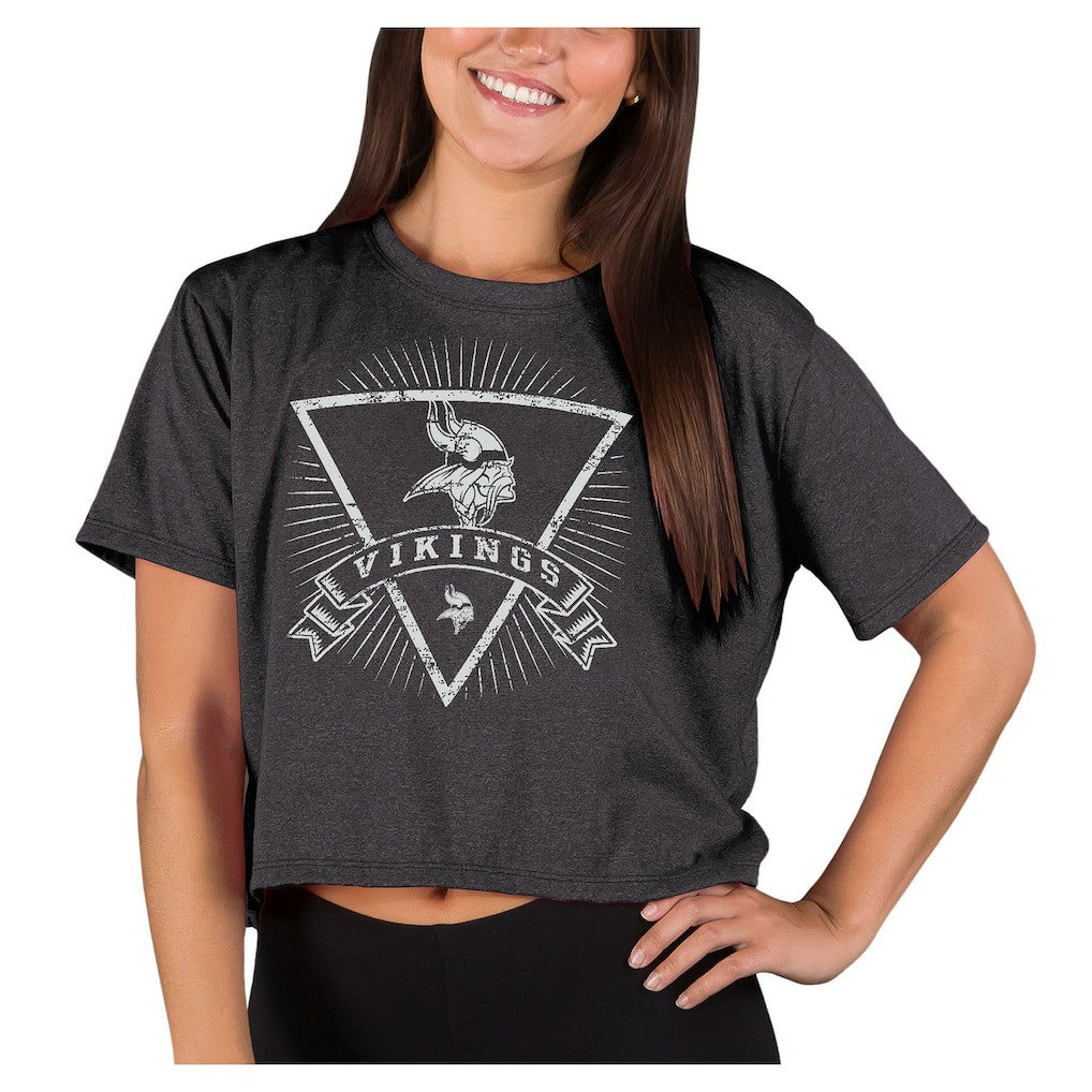 Minnesota Vikings Concepts Sport Women's Quest Knit Crop Top - Charcoal discount
