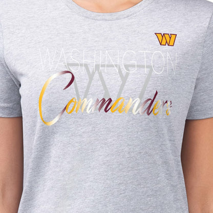 Washington Commanders G-III 4Her by Carl Banks Women's Super-Slim Fit Lightweight Shadow Logo T-Shirt - Gray online