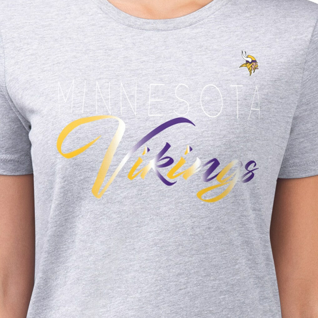 Minnesota Vikings G-III 4Her by Carl Banks Women's Super-Slim Fit Lightweight Shadow Logo T-Shirt - Gray discount